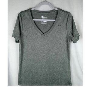 Nike Women's DRI-FIT V-Neck Training Tee Grey Heather Large